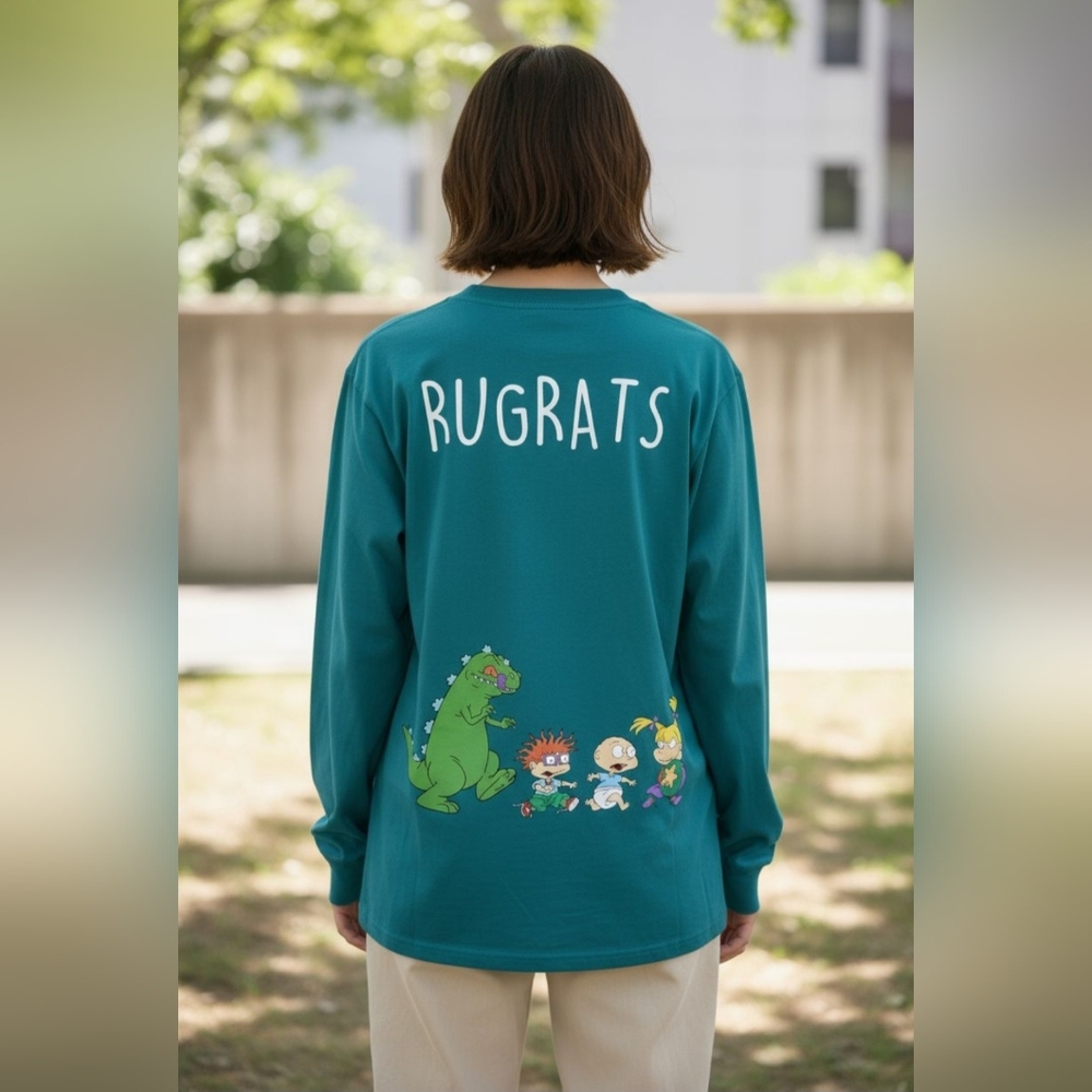 Women's Small Nickelodeon Rugrats Long Sleeved Shirt Reptar Chuckie Angelica. St